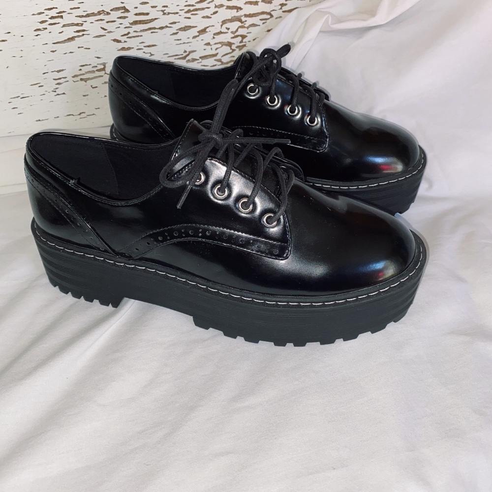 H&M Platform Lug Sole Derby Shoes size 10